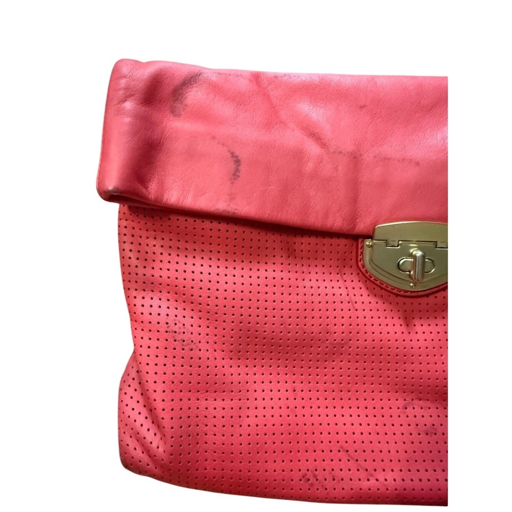 Banana Republic Gia Coral Perforated Slouchy Crossbody Leather Bag Office Siren - Picture 3 of 13